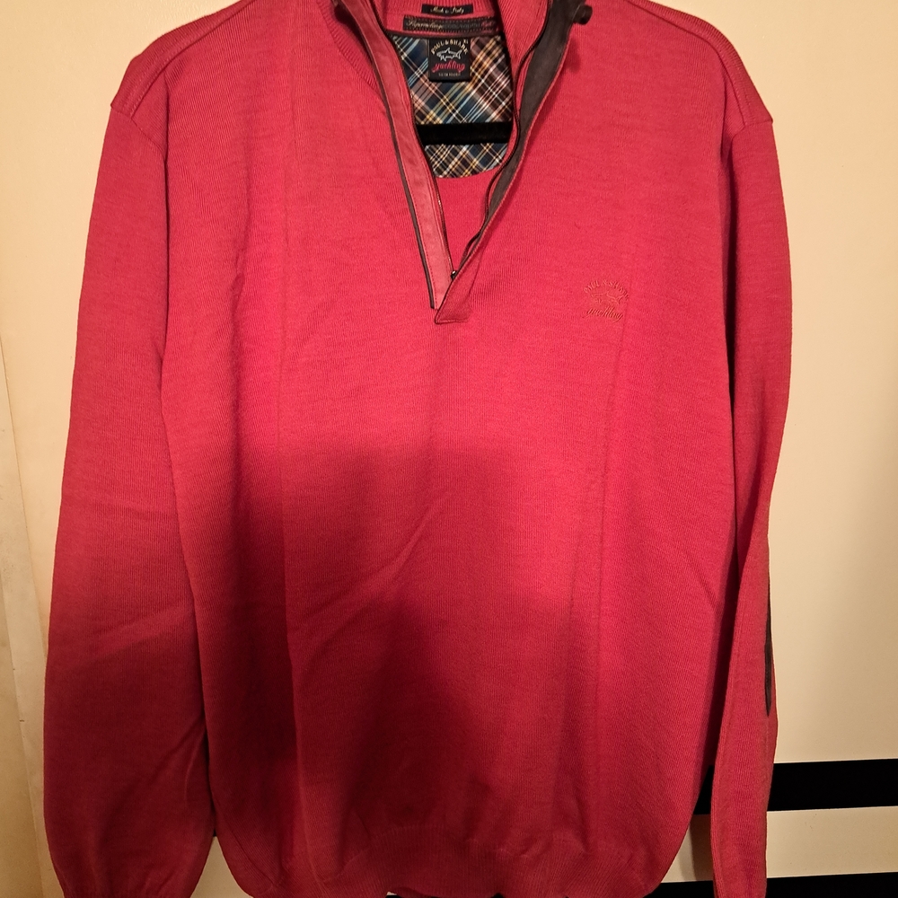 Paul & Shark Men's Zip Up Sweater in Red